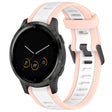 For Garmin Vivoactive 4S 18mm Two Color Textured Silicone Watch Band(White+Pink) - Watch Bands by PMC TechLife | Online Shopping South Africa | PMC TechLife