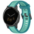 For Garmin Vivoactive 4S 18mm Two Color Textured Silicone Watch Band(Teal) - Watch Bands by PMC TechLife | Online Shopping South Africa | PMC TechLife