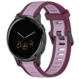 For Garmin Vivoactive 4S 18mm Two Color Textured Silicone Watch Band(Purple) - free shipping - PMC TechLife - Order now!