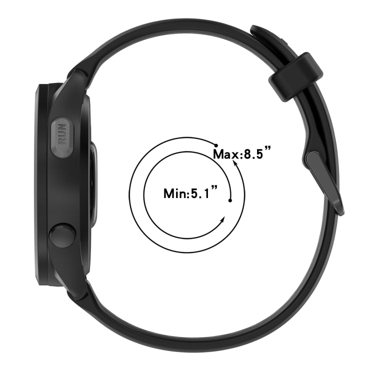 For Garmin Forerunner 265S 18mm Two Color Textured Silicone Watch Band(Grey+Black)