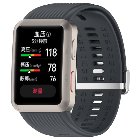 For Huawei Watch D Blood Pressure Watch Silicone Watch Band(Dark Grey)