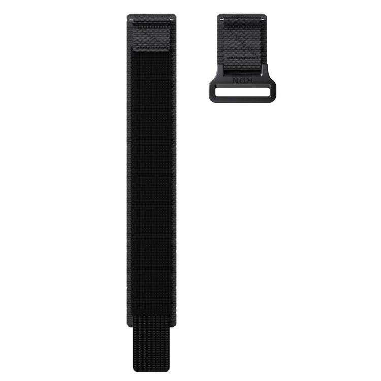 20mm Two Color Nylon Canvas Hook And Loop Fastener Watch Band(Black+Red)