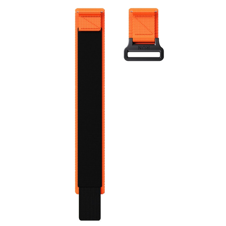 20mm Two Color Nylon Canvas Hook And Loop Fastener Watch Band(Orange+Black)
