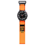 20mm Two Color Nylon Canvas Hook And Loop Fastener Watch Band(Orange+Black)