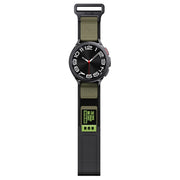 20mm Two Color Nylon Canvas Hook And Loop Fastener Watch Band(Black+Green)
