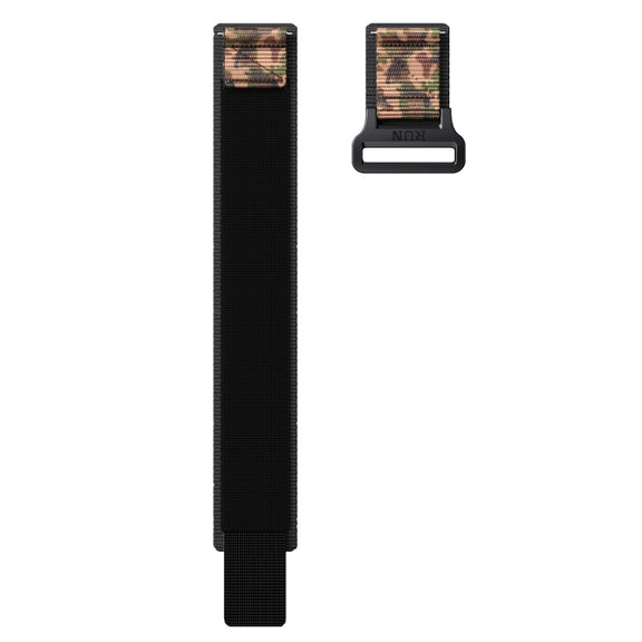 20mm Two Color Nylon Canvas Hook And Loop Fastener Watch Band(Black+Camouflage)