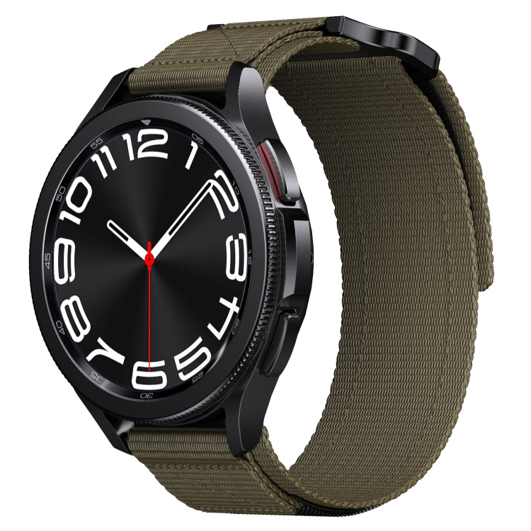 20mm Two Color Nylon Canvas Hook And Loop Fastener Watch Band(Army Green+Black)