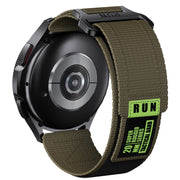 20mm Two Color Nylon Canvas Hook And Loop Fastener Watch Band(Army Green+Black)