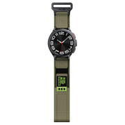 20mm Two Color Nylon Canvas Hook And Loop Fastener Watch Band(Army Green+Black)
