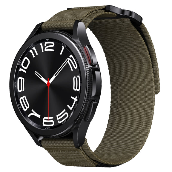 20mm Two Color Nylon Canvas Hook And Loop Fastener Watch Band(Army Green+Black)