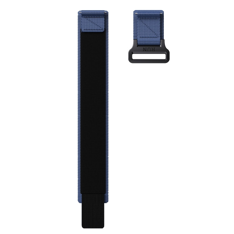 20mm Two Color Nylon Canvas Hook And Loop Fastener Watch Band(Blue+Red)
