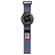 20mm Two Color Nylon Canvas Hook And Loop Fastener Watch Band(Blue+Red)
