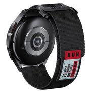 22mm Two Color Nylon Canvas Hook And Loop Fastener Watch Band(Black+Red)