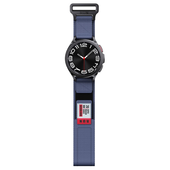22mm Two Color Nylon Canvas Hook And Loop Fastener Watch Band(Blue+Red)