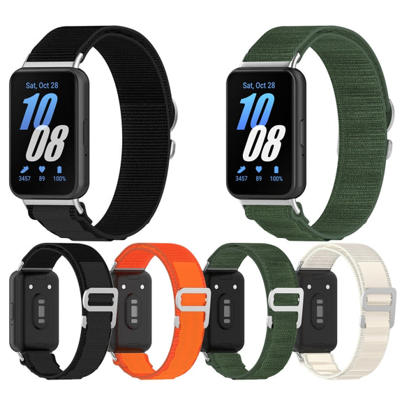 For Samsung Galaxy Fit 3 Nylon Canvas Watch Band(Orange)