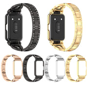For Samsung Galaxy Fit 3 X Shaped Dual Row Diamond Metal Frame Watch Band(Gold)