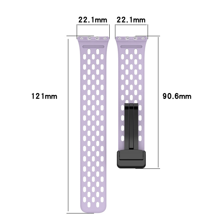 For Samsung Galaxy Fit 3 Hole Style Magnetic Folding Buckle Silicone Watch Band(White)