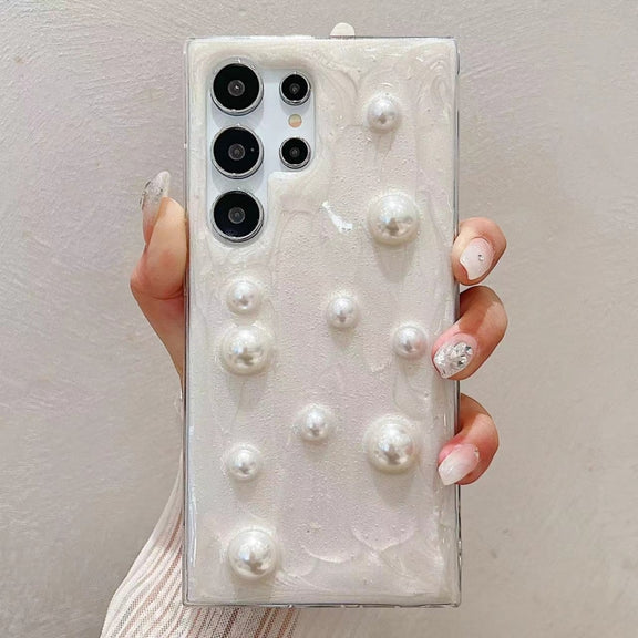 For Samsung Galaxy S25 Ultra 5G Cream Gum Decoden TPU Phone Case(Pearl)