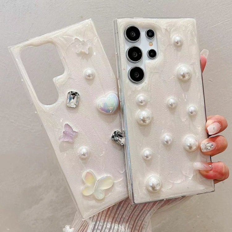 For Samsung Galaxy S25 Ultra 5G Cream Gum Decoden TPU Phone Case(Butterfly)