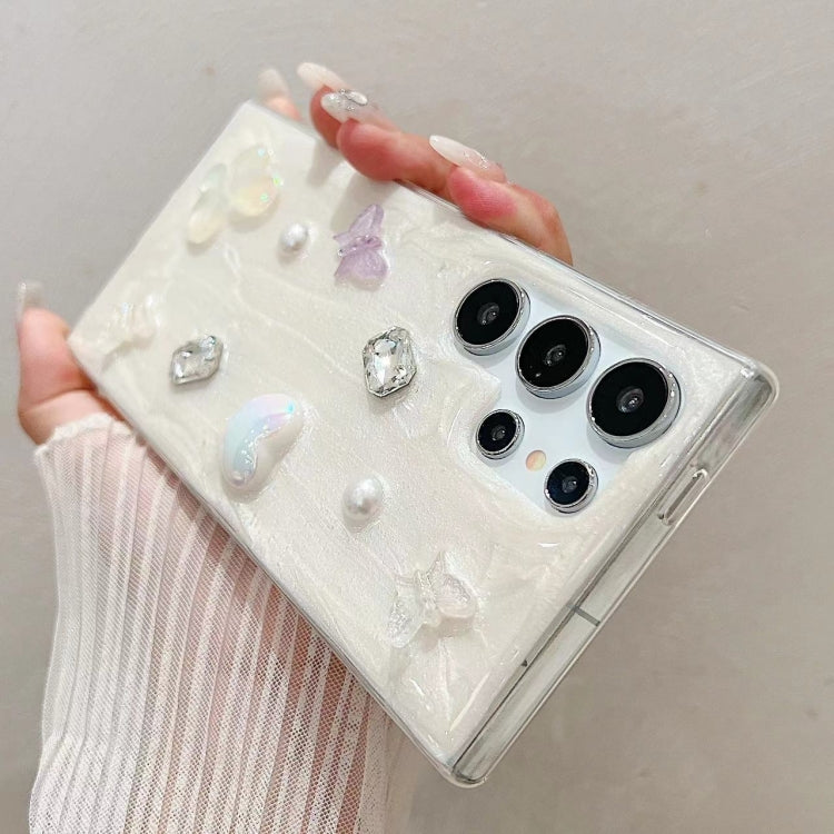 For Samsung Galaxy S25 Ultra 5G Cream Gum Decoden TPU Phone Case(Pearl)