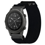 For Garmin MARQ Commander 22mm Nylon Hook And Loop Fastener Watch Band(Black)