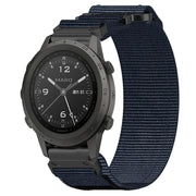 For Garmin MARQ Commander 22mm Nylon Hook And Loop Fastener Watch Band(Blue)