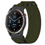 For Garmin Quatix 7 Pro 22mm Nylon Hook And Loop Fastener Watch Band(Army Green)