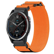 For Garmin Quatix 7 22mm Nylon Hook And Loop Fastener Watch Band(Orange)