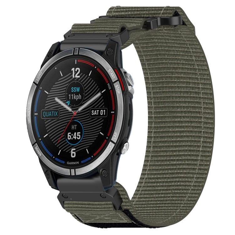 For Garmin Quatix 7 22mm Nylon Hook And Loop Fastener Watch Band(Grey)