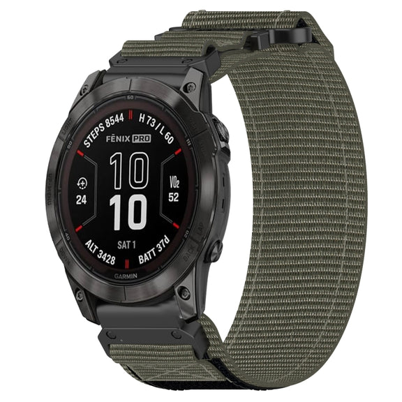 For Garmin Fenix 7 Pro 47mm 22mm Nylon Hook And Loop Fastener Watch Band(Grey)