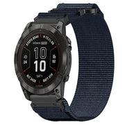 For Garmin Fenix 7 Pro 47mm 22mm Nylon Hook And Loop Fastener Watch Band(Blue)