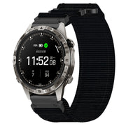For Garmin MARQ Adventurer Gen 2 22mm Nylon Hook And Loop Fastener Watch Band(Black)