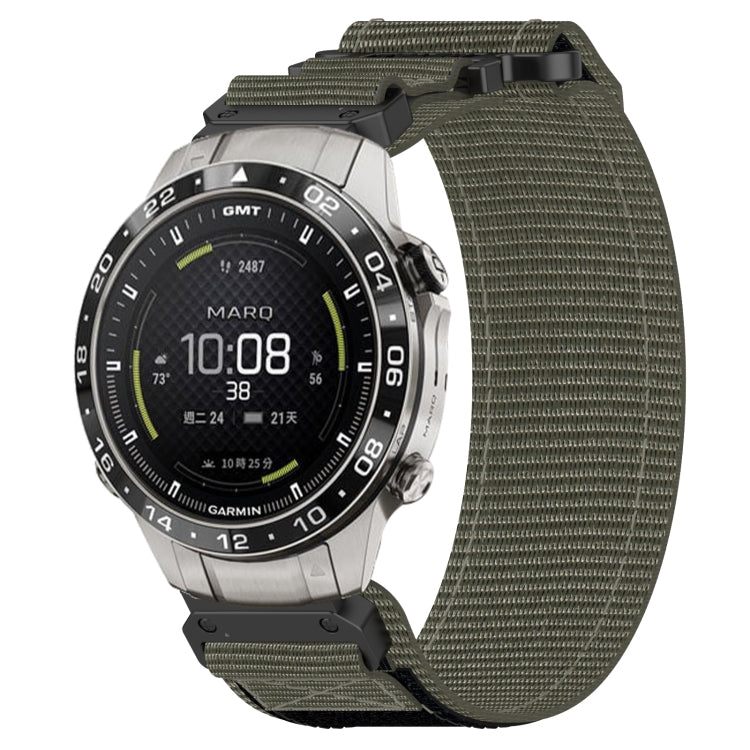 For Garmin MARQ Aviator Gen 2 22mm Nylon Hook And Loop Fastener Watch Band(Grey)