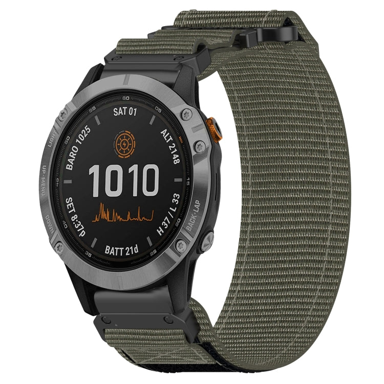 For Garmin Fenix 7 22mm Nylon Hook And Loop Fastener Watch Band(Grey)