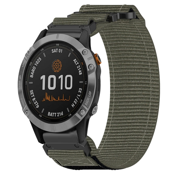 For Garmin Fenix 7 22mm Nylon Hook And Loop Fastener Watch Band(Grey)