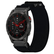 For Garmin EPIX Gen 2 22mm Nylon Hook And Loop Fastener Watch Band(Black)