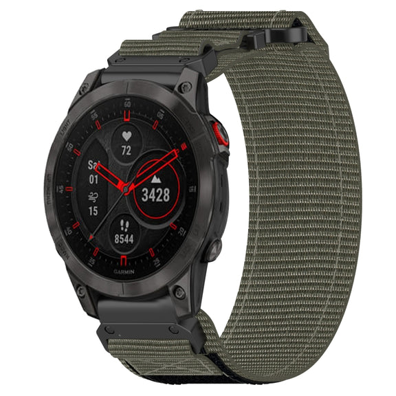 For Garmin EPIX Gen 2 22mm Nylon Hook And Loop Fastener Watch Band(Grey)