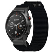 For Garmin Approach S62 22mm Nylon Hook And Loop Fastener Watch Band(Black)