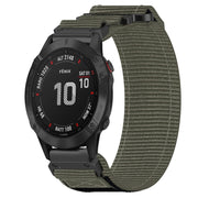 For Garmin Fenix 6 22mm Nylon Hook And Loop Fastener Watch Band(Grey)