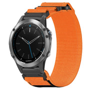 For Garmin Quatix 5 22mm Nylon Hook And Loop Fastener Watch Band(Orange)