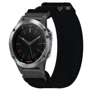 For Garmin Quatix 5 22mm Nylon Hook And Loop Fastener Watch Band(Black)