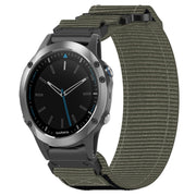 For Garmin Quatix 5 22mm Nylon Hook And Loop Fastener Watch Band(Grey)