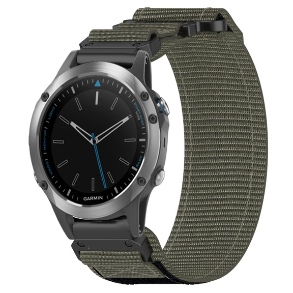 For Garmin Quatix 5 22mm Nylon Hook And Loop Fastener Watch Band(Grey)