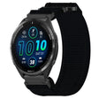 For Garmin Forerunner 965 22mm Nylon Hook And Loop Fastener Watch Band(Black) - Watch Bands by PMC TechLife | Online Shopping South Africa | PMC TechLife