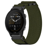 For Garmin Forerunner 955 22mm Nylon Hook And Loop Fastener Watch Band(Army Green)