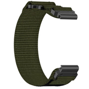 For Garmin Forerunner 945 22mm Nylon Hook And Loop Fastener Watch Band(Army Green)