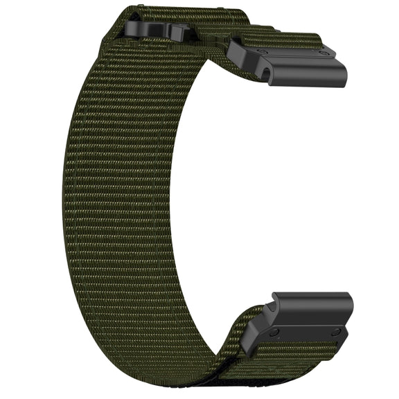 For Garmin Forerunner 945 22mm Nylon Hook And Loop Fastener Watch Band(Army Green)