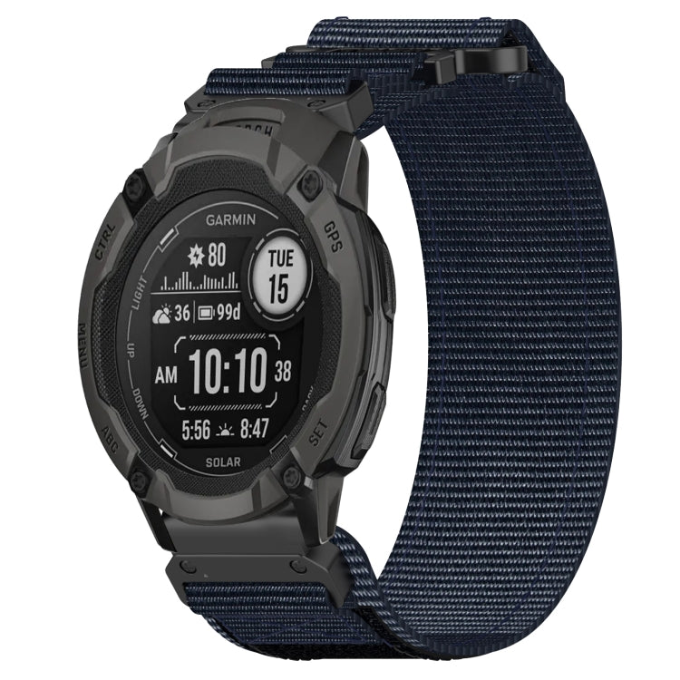 For Garmin Instinct 2 22mm Nylon Hook And Loop Fastener Watch Band(Blue)