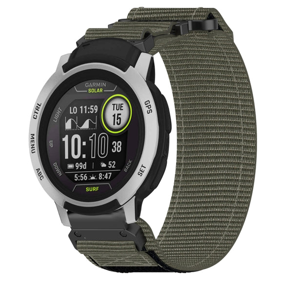 For Garmin Instinct 22mm Nylon Hook And Loop Fastener Watch Band(Grey)