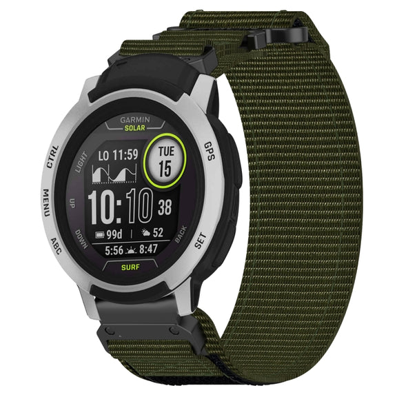 For Garmin Instinct 22mm Nylon Hook And Loop Fastener Watch Band(Army Green)